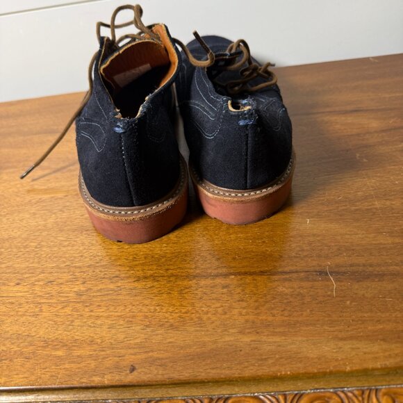 Walk Over Navy Franklin Suede Wingtip Shoes WM5011 Size 12M Vibram Gumlite - Picture 6 of 12